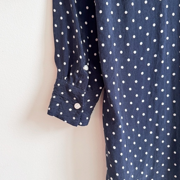 EVERLANE • The Polka-Dot Shirtdress in Navy - Picture 8 of 12